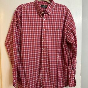 Men's Red Plaid Button-Down Shirt